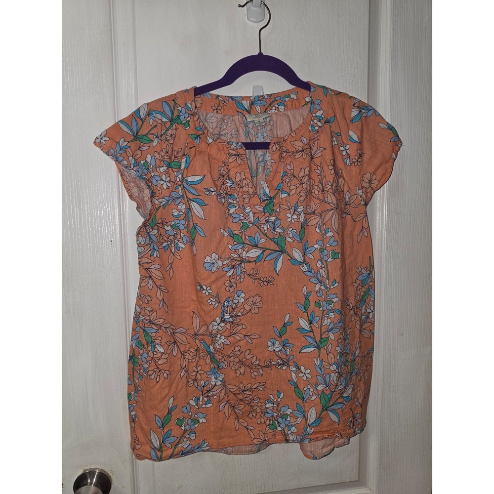 Floral print Cotton and Rayon Blouse Shirt from St John's‎ Bay Beautiful beachy